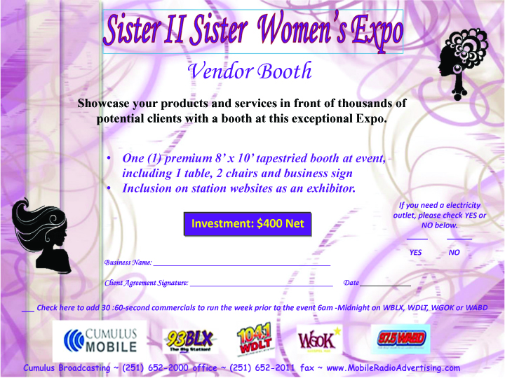 Sister II Sister 2016 Booth Package4 copy